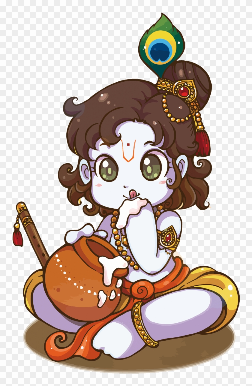 Krishna Janmashtami Iskcon Temple Bangalore Drawing - Krishna Radha Cartoon Images Png #369738