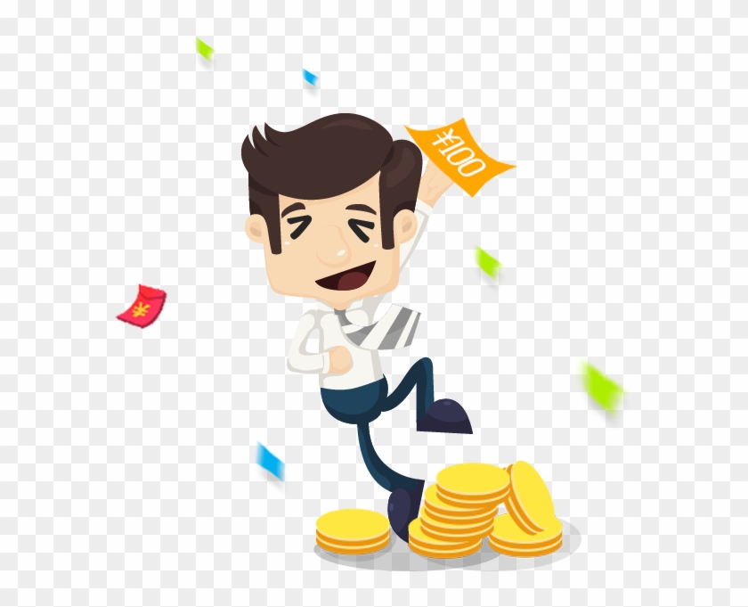 Cartoon Business Man Money - Vector Graphics #369776