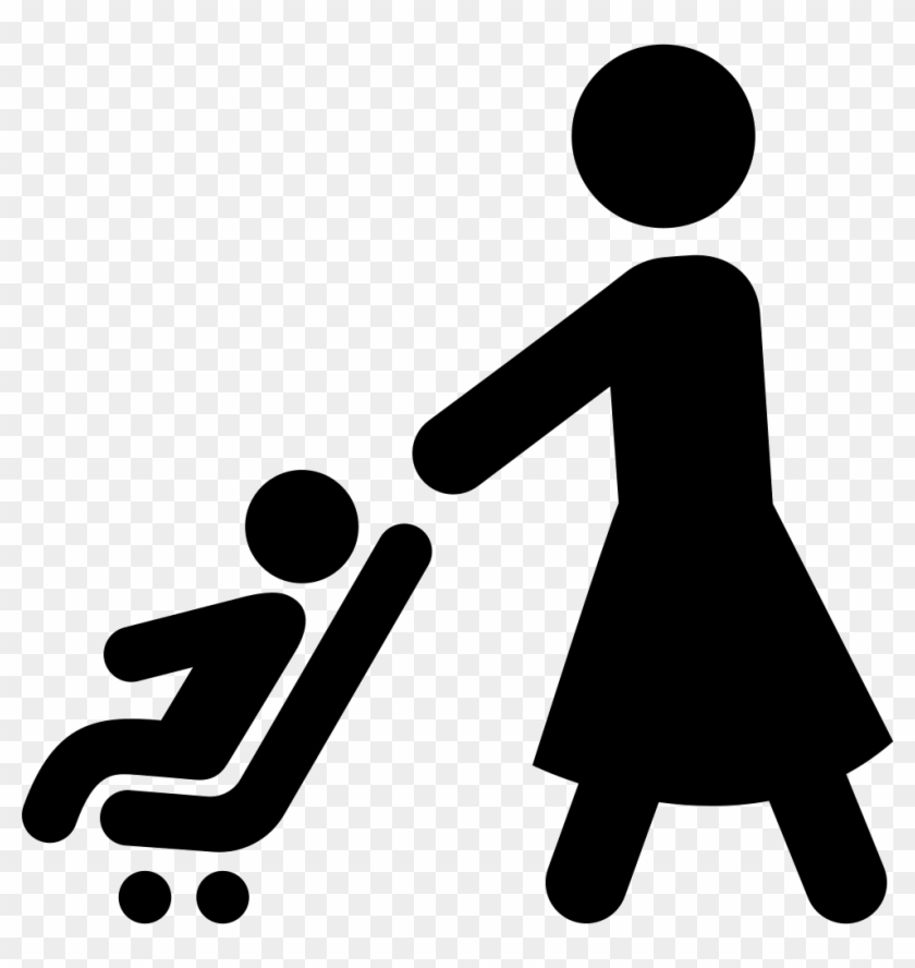 Mother Walking With Baby Stroller Comments - Woman With Stroller Icon #369782