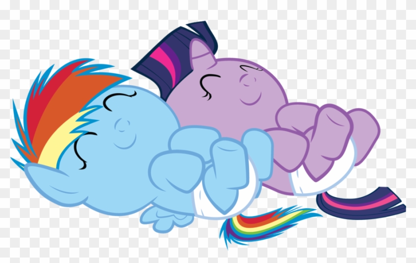 New Born Twilight And Rainbow Dash By Mintbronycrunch - Baby Rainbow Dash And Twilight Sparkle #369856