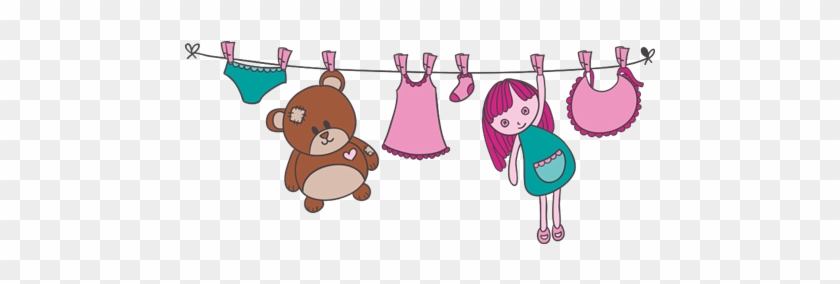 Explore Vector Free Download, Clotheslines And More - Tendedero Ropa De Bebe Png #369887