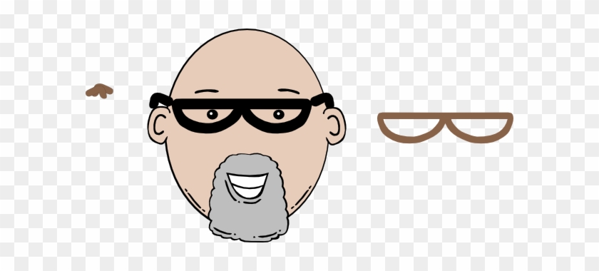 Bald Man Face Cartoon With Mustache Clip Art At Clker - Bald Man With Glasses Cartoon #370026
