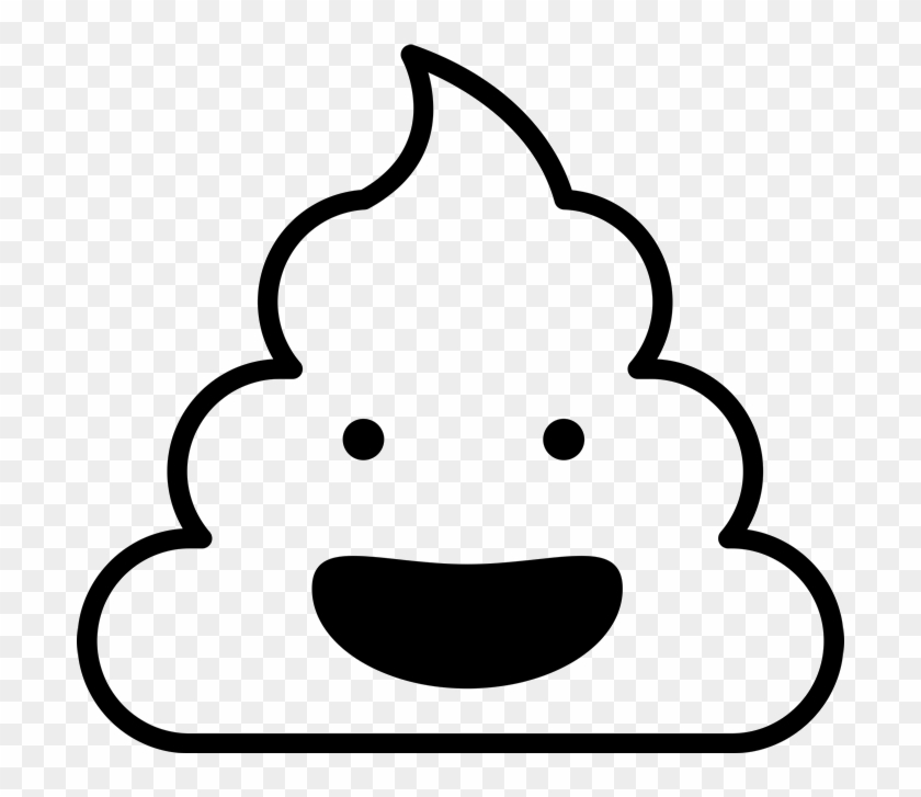 Happy Face Poop Emoji Rubber Stamp - Poop Emoji In White #370103