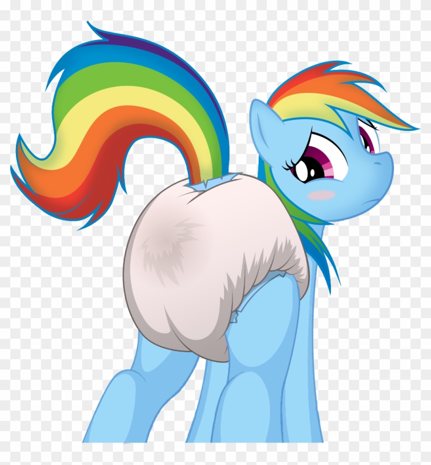 Fluffyxai, Blushing, Blush Sticker, Character Swap, - Rainbow Dash In Messy Diapers #370339