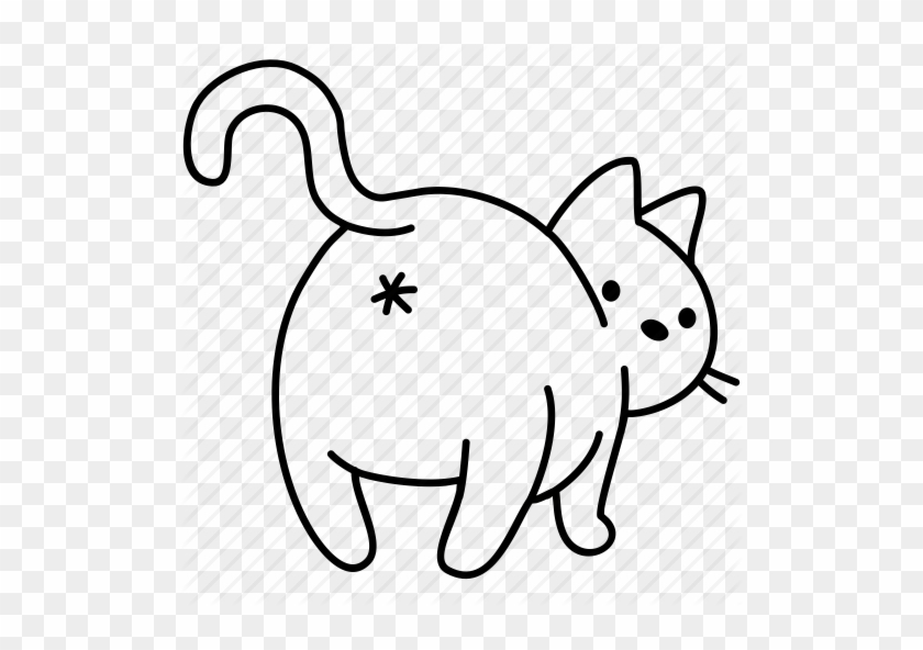 Poop Drawing - Cat Butt Png #370356
