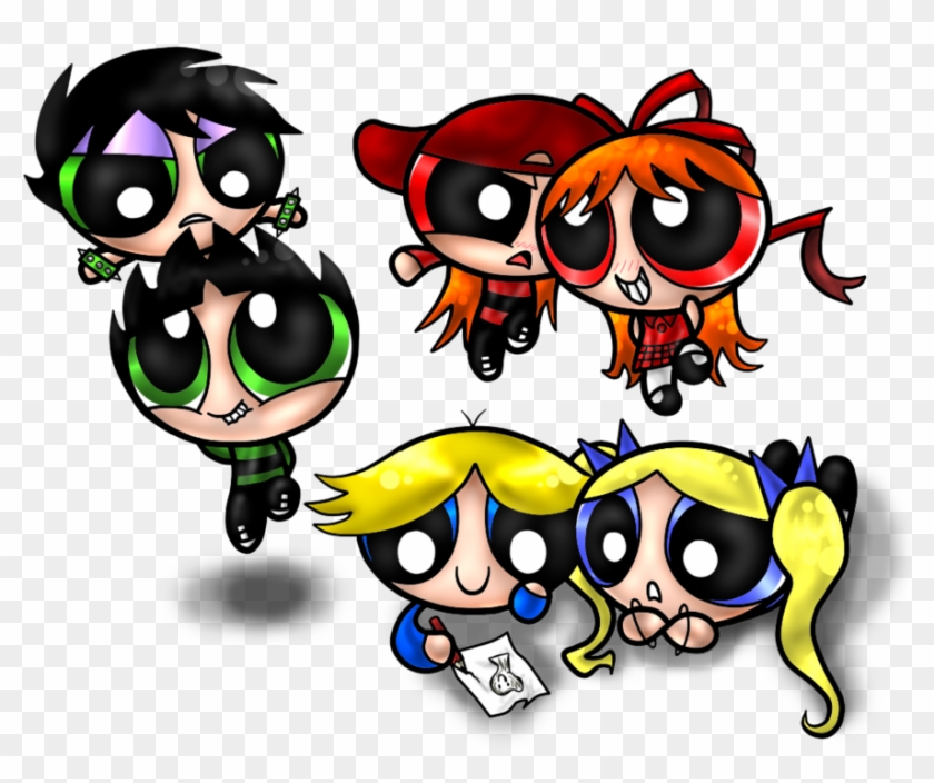 The Rowdyruff Boys And The Powerpunk Girls By Pastel-pocky - Rowdyruff Boys And Mojo Jojo #370437