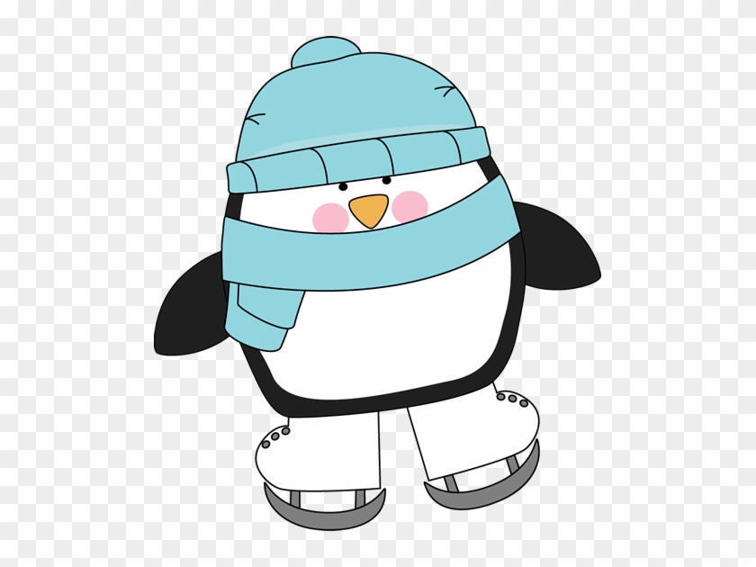Cute Penguin Ice Skating - Cartoon #370462