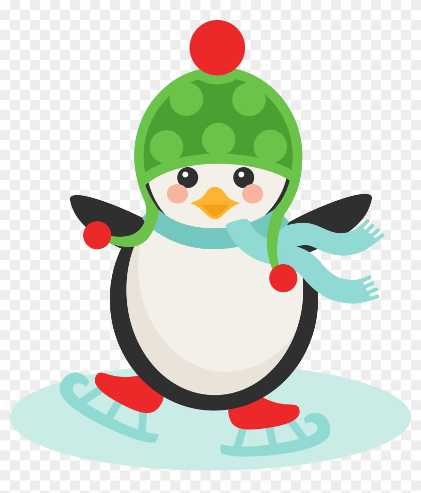 Ice Skating Penguin The Jpgs And Pngs Are High Quality - Clip Art #370467