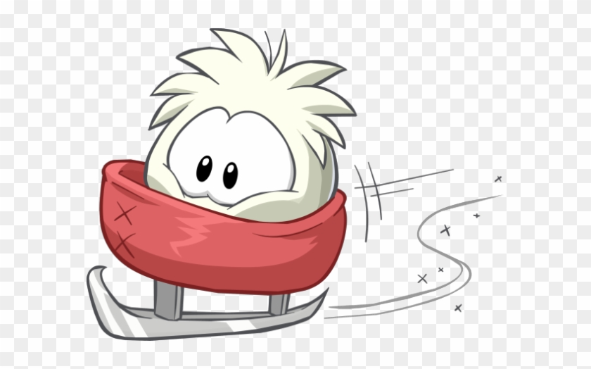 Ice Skates, Frozen Wave, Snowcloud, Ice Rink Tongue - Club Penguin White Puffle #370525