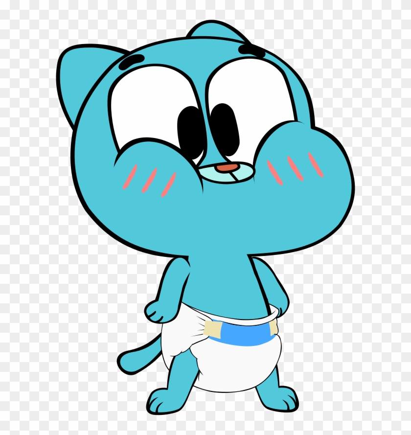 Baby Gumball With Anime Blush Things By Megarainbowdash2000 - Amazing World Of Gumball Baby #370781