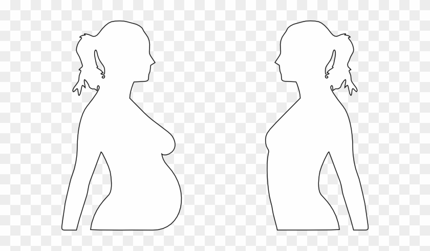 Pregnant Silhouette Clip Art - Pregnant Woman Silhouette White #370892