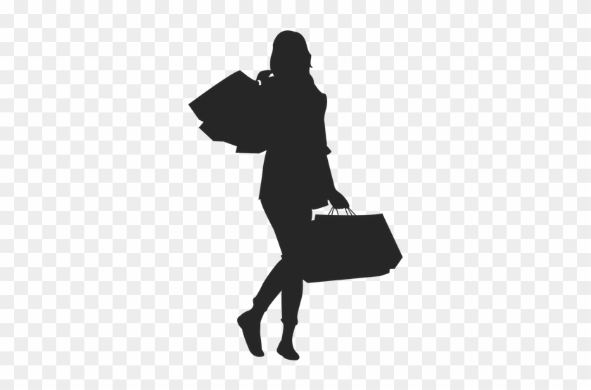 Black Silhouette Woman Purple Shopping Bag Clipart - Logo Shopping Silhouette #370953