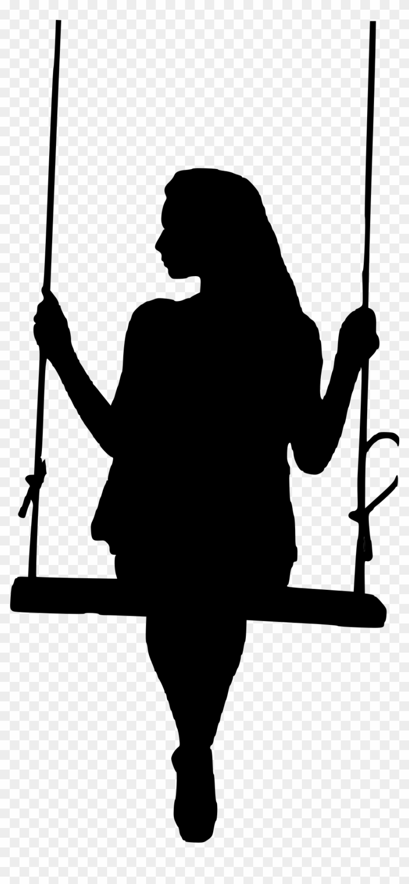 Report Abuse - Girl On Swing Silhouette - Free Transparent PNG Clipart  Images Download