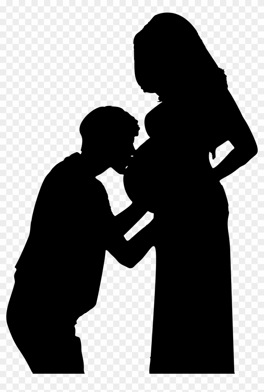 Clipart - Pregnant Couple Silhouette #371016