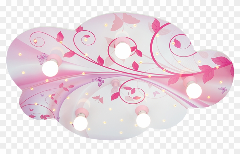 Led Schlummerlicht Wolke Blume-phantasie Pink 5er Deckenlampe - Cloud Ceiling/night Light, Pink, Ceiling Light Fixtures, #371054