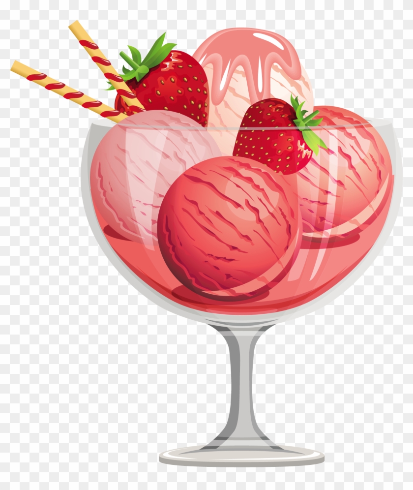 Strawberry Ice Cream Clip Art - Ice Cream Image Png #371090