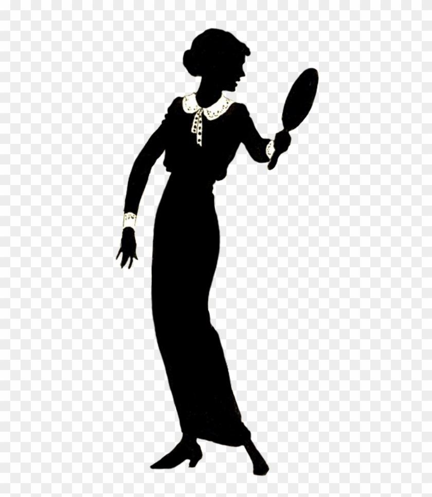 Female Silhouette - Silhouette Woman With Mirror #371101
