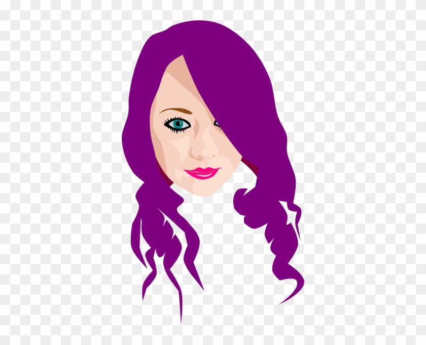 My Hair Clip Art - Clipart Girl With Purple Hair #371112