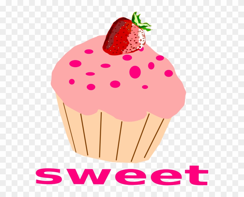 Strawberry Cupcake With Pink Frosting Clip Art At Clker - Strawberry Cupcakes Clipart #371116