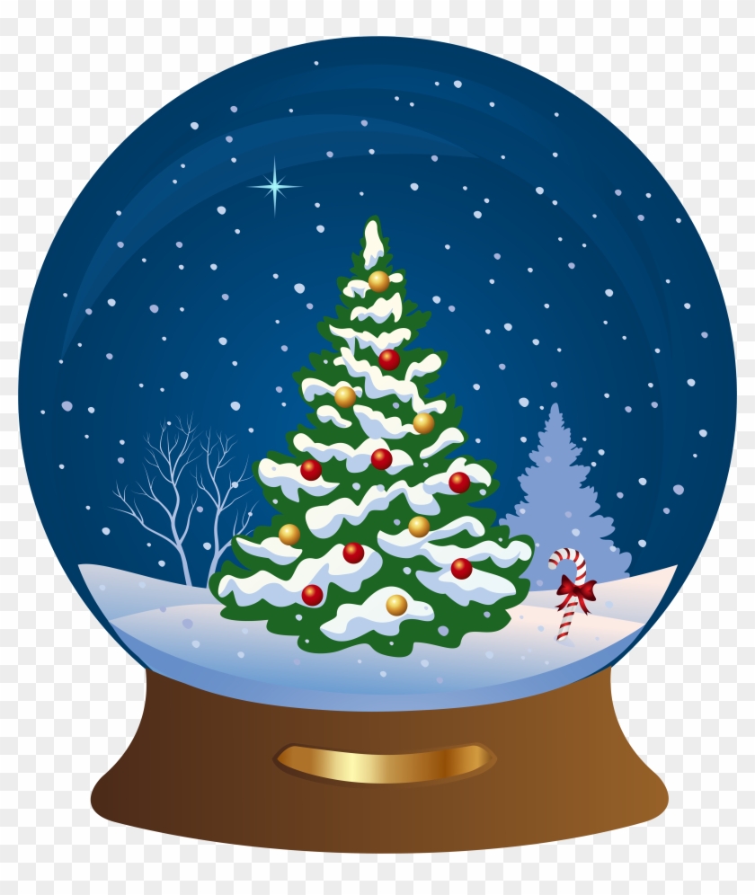 Christmas Tree Snowglobe Transparent Png Clip Art Image - Snow Globe #371123