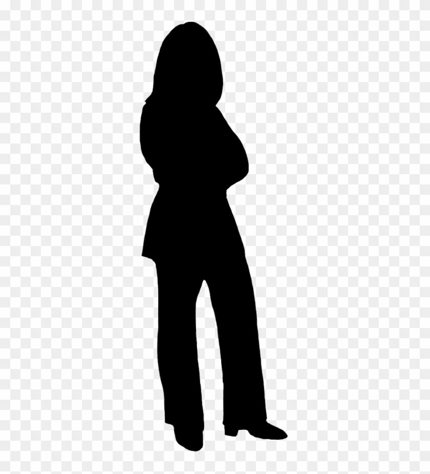 Silhouette Of Standing Woman - Silhouette Woman Png #371140