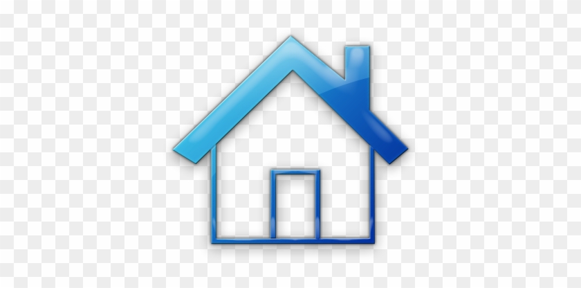 Simple Home Shape With Solid Roof Outline Icon - Blue Home Icon #371172