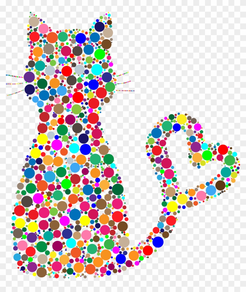 Colorful Clipart Heart - Niedliche Bunte Katze Kaffeetasse #371239