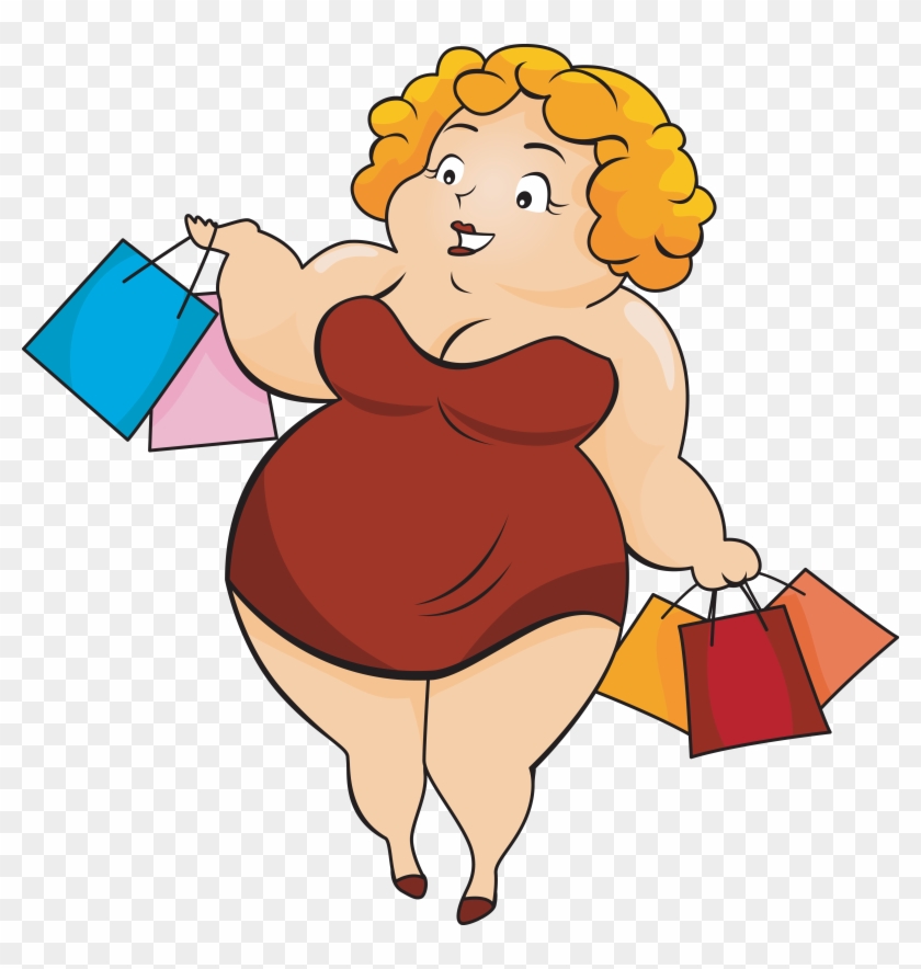 Seamstress Services Available Upon Request - Cartoon Plus Size Women Shopping #371247