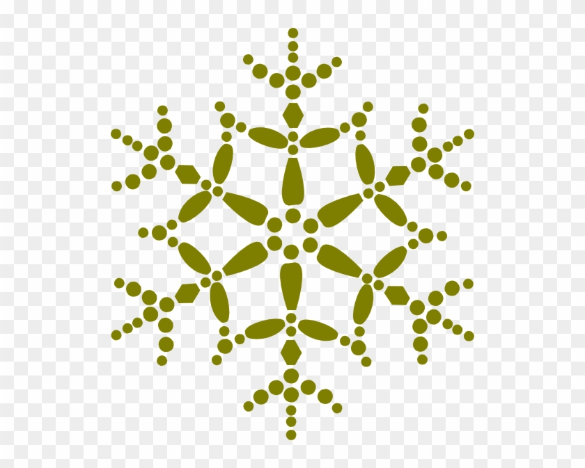 Gold Snowflake Clipart - Gold Snowflake Vector Png #371241