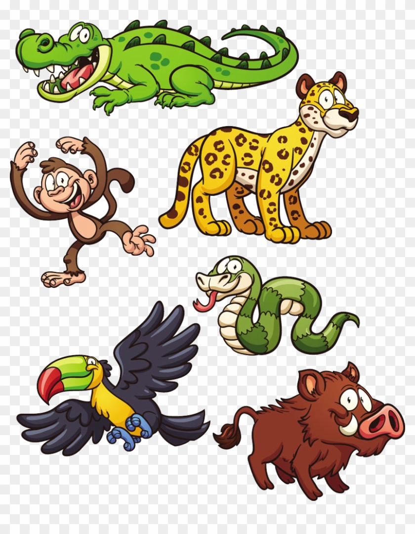 Jungle Animal Snake Jaguar Clip Art - Cartoon Jungle Animals #371273