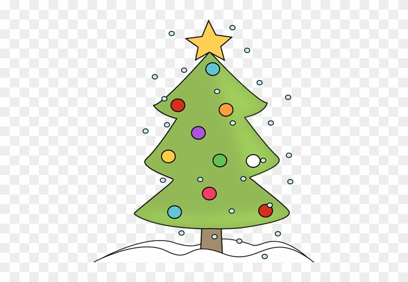 Colorful Clipart Snow - Cartoon Christmas Tree #371289