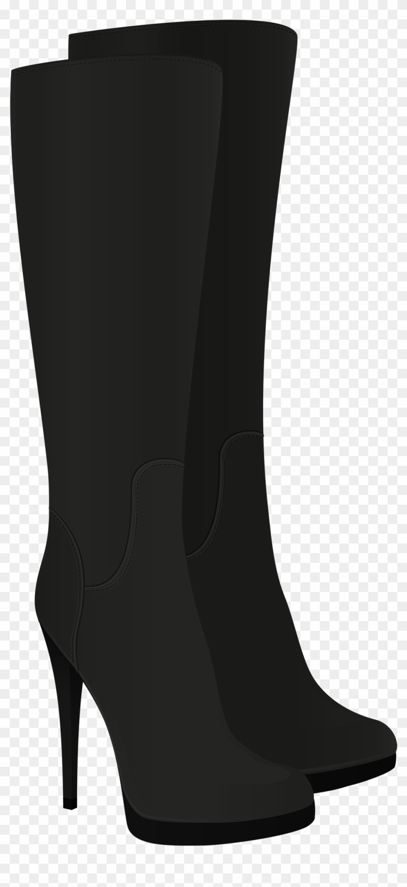 Female Black Boots Png Clipart - Black Boots Clipart #371307