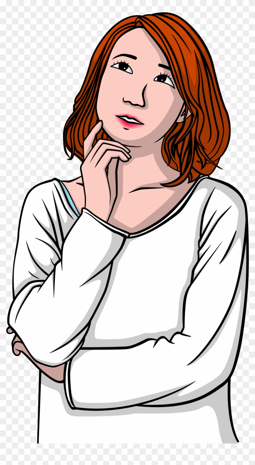 Woman Thought Girl Clip Art - Thinking Girl Cartoon Image Png #371429