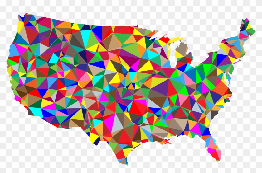Clipart - - United States Map Colorful #371432