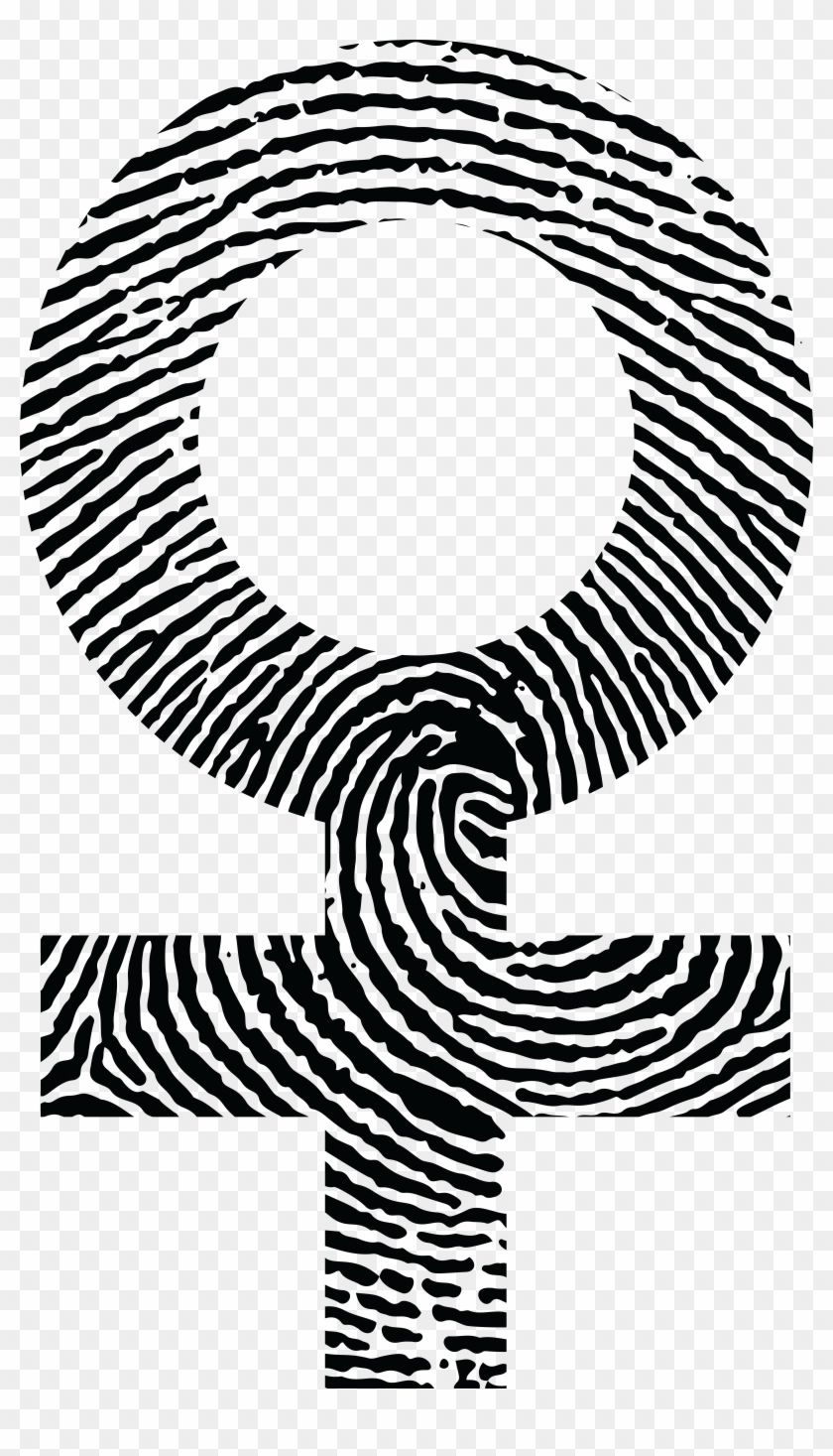Free Clipart Of A Thumb Print Female Gender Symbol - Finger Print Spiral #371587