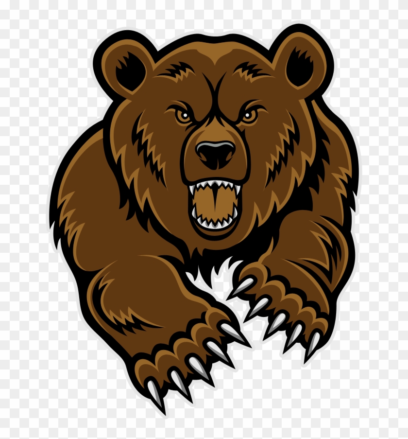 Angry Bear Clipart - Grizzly Bear Clipart #371672