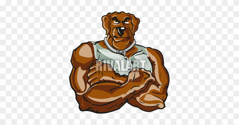 Muscle Dog Clipart - Cartoon Dog With Muscles #371767