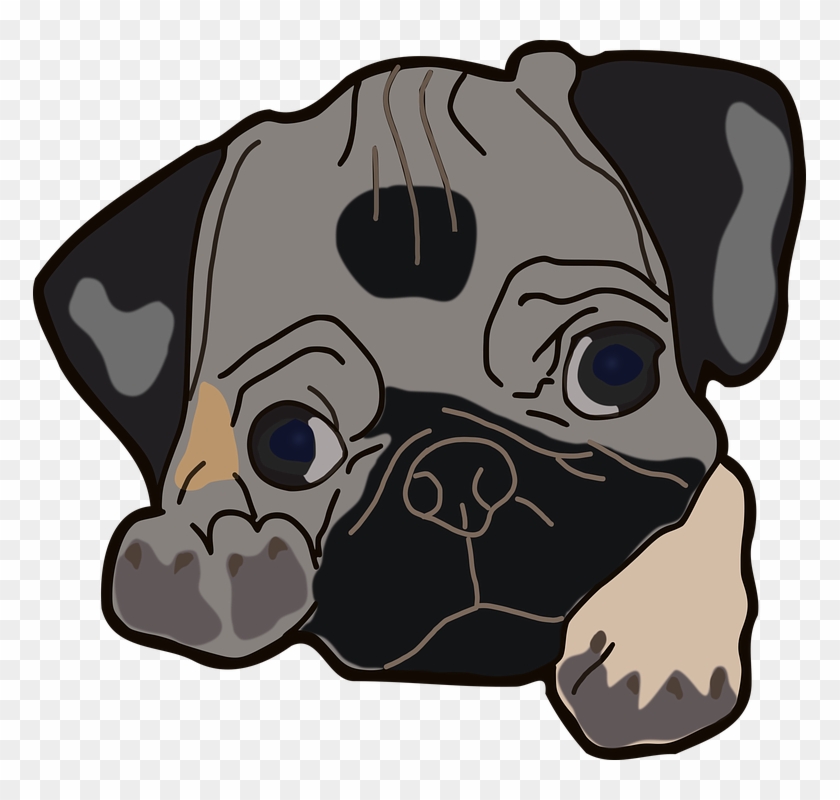 Scared Dog Cliparts 28, - Pug Clipart Png #371778