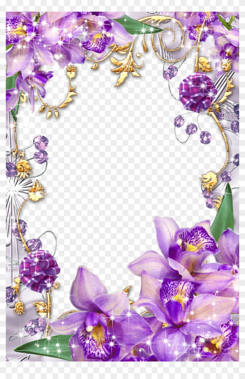 Purple Flower Borders And Frames - Purple Flower Frames Png #371837