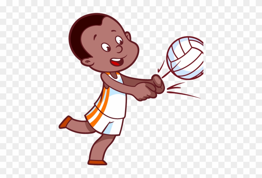 Volleyball Cartoon Child Clip Art - Volleyball Cartoon Child Clip Art #371867