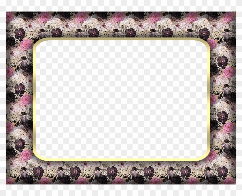 Borders And Fra - Black And Pink Floral Border #371872