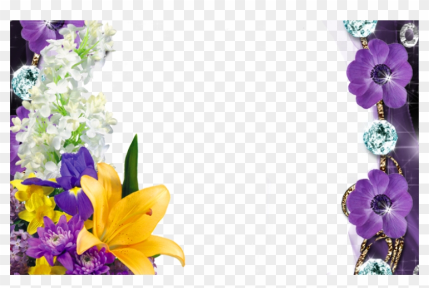 Purple Flower Borders And Frames Purple Flower Borders - Proverbs 11 28 Kjv #371909