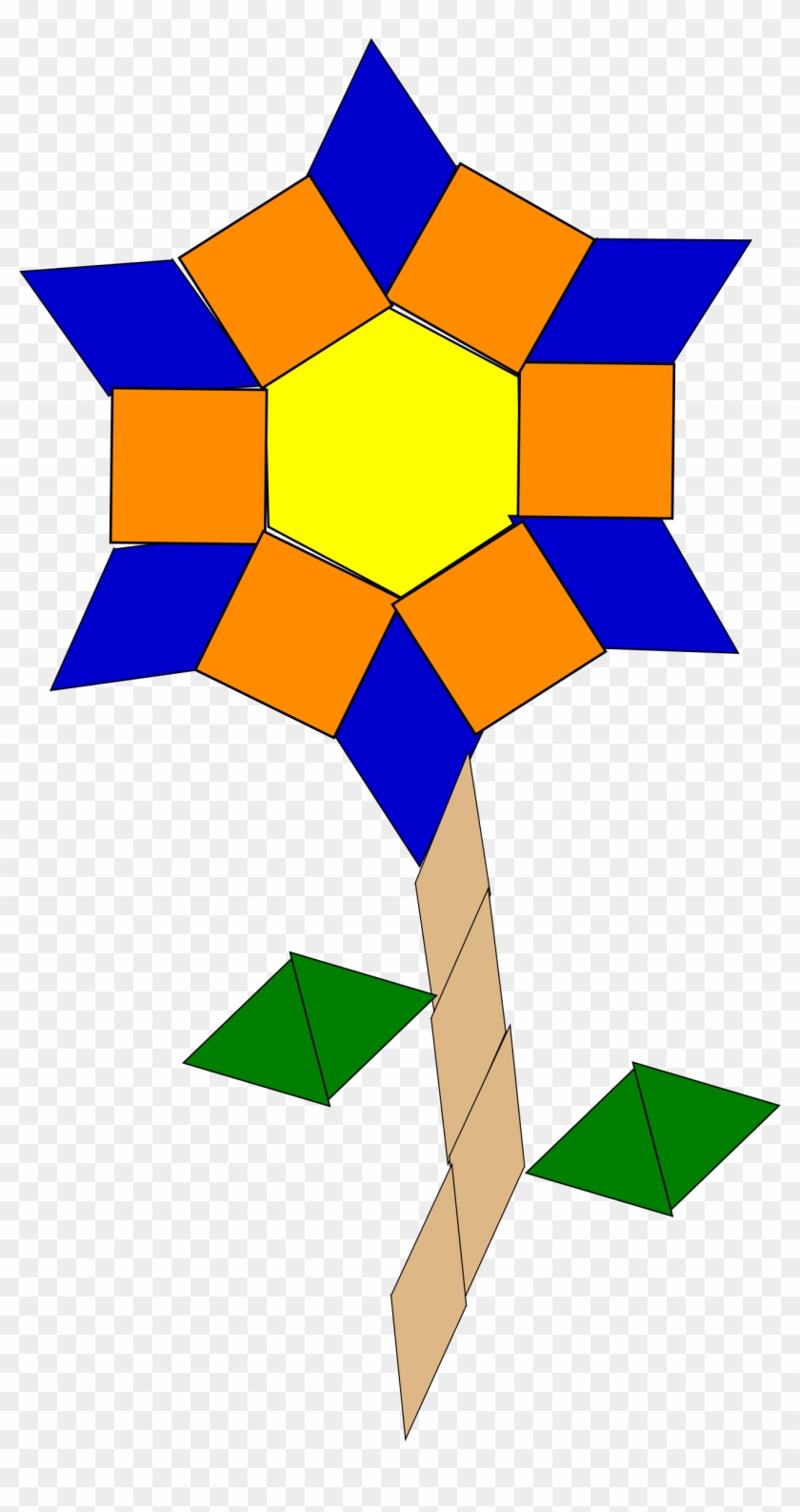 Flowers By @honylakiray, A Geometric Flower, On @openclipart - Flower Made Of Shapes #371918