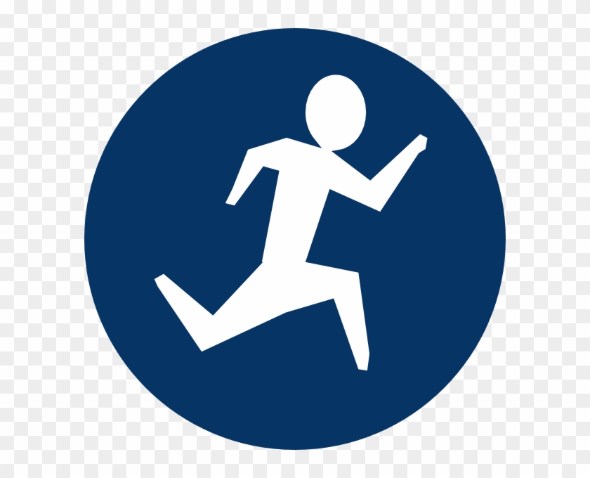 Blue Running Man Clip Art At Clker - Vault Icon Png #372014