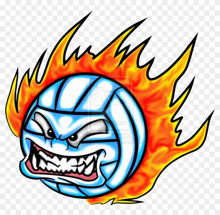 Volleyball On Fire By Redrumklown On Deviantart Sg9wrl - Volleyball On Fire Transparent #372281