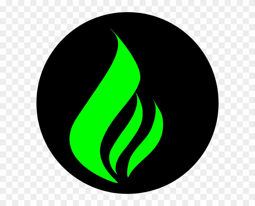 Green Flame Black Clip Art At Clker - Green Flame Logo Png #372507
