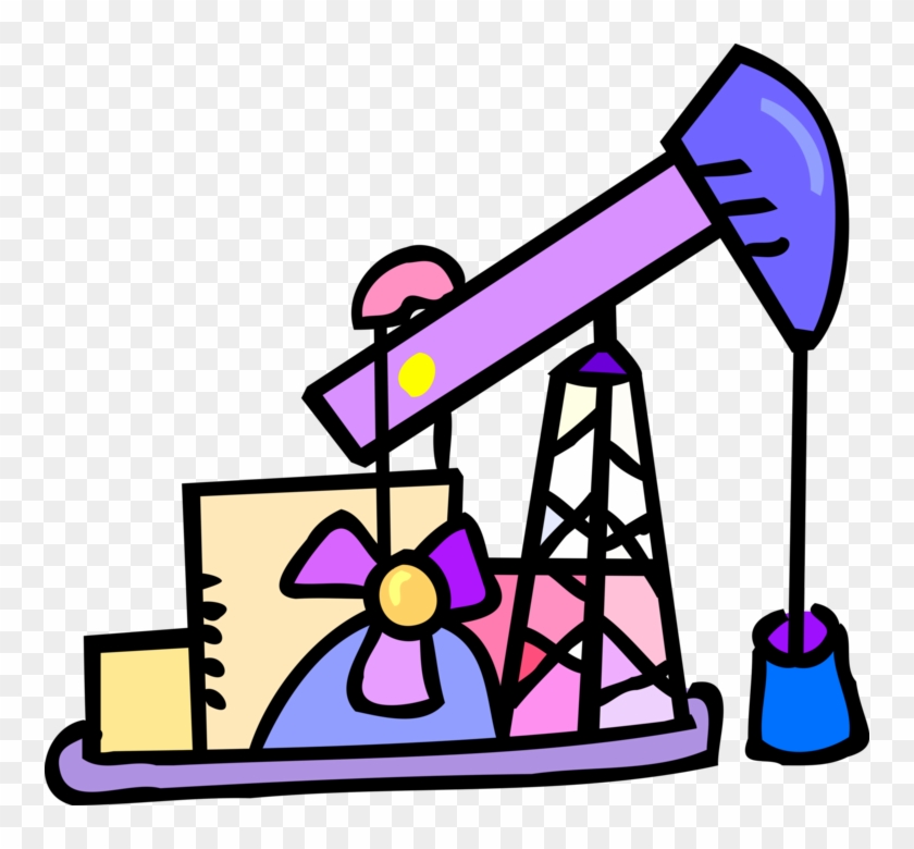 Vector Illustration Of Petroleum Industry Oil Well - Oil Well #372768