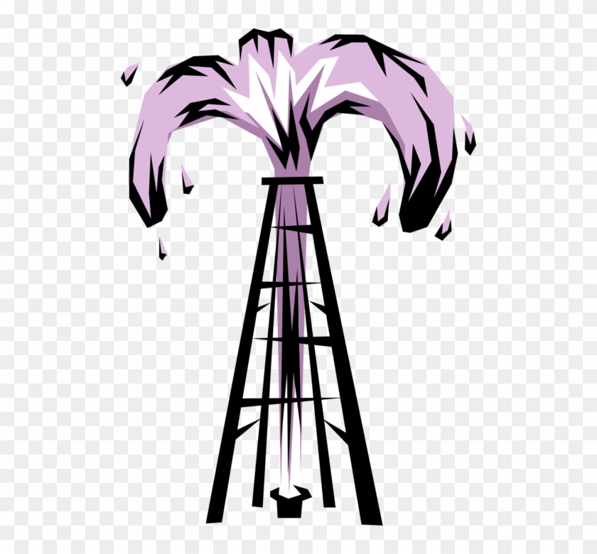 Vector Illustration Of Fossil Fuel Petroleum Indistry - Oil Gusher Gif #372808