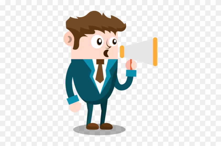 Business Man With Megaphone, Business, People, Man - Persona Con Megafono Png #372872