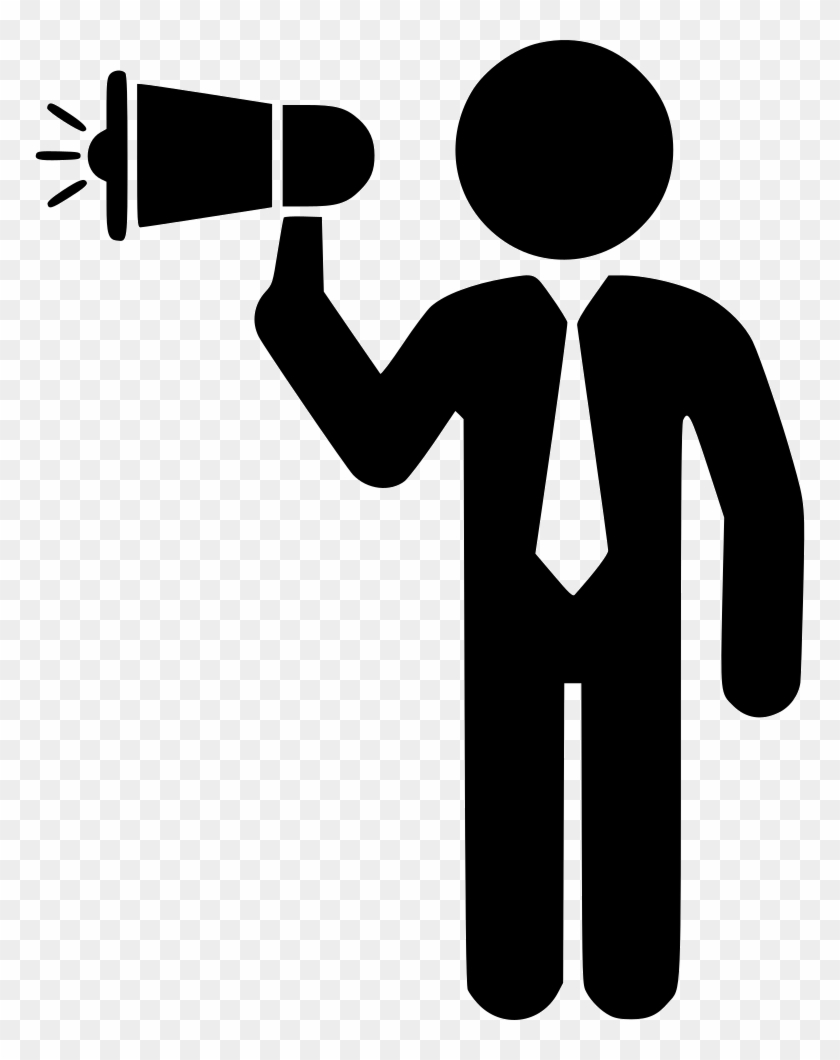 Communication Man Executive Speach Megaphone Comments - Megaphone Icon Png #372940